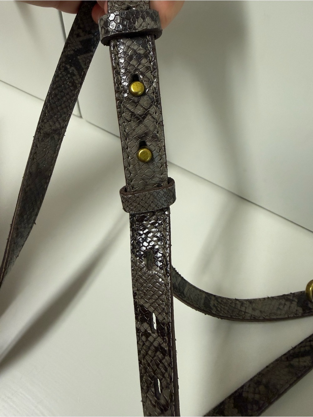 Madewell Yellow & Navy Snakeskin-Print Crossbody - Picture 15 of 16